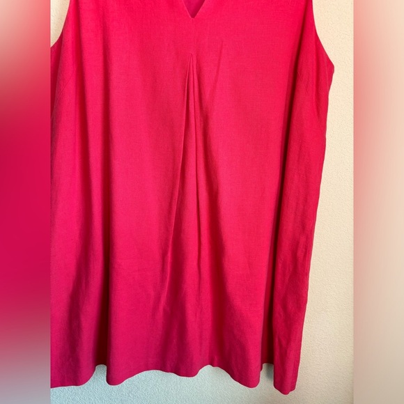 Tommy Bahama Raspberry Pink Linen Blend V-Neck Pocketed Shift Dress XL - Picture 6 of 10